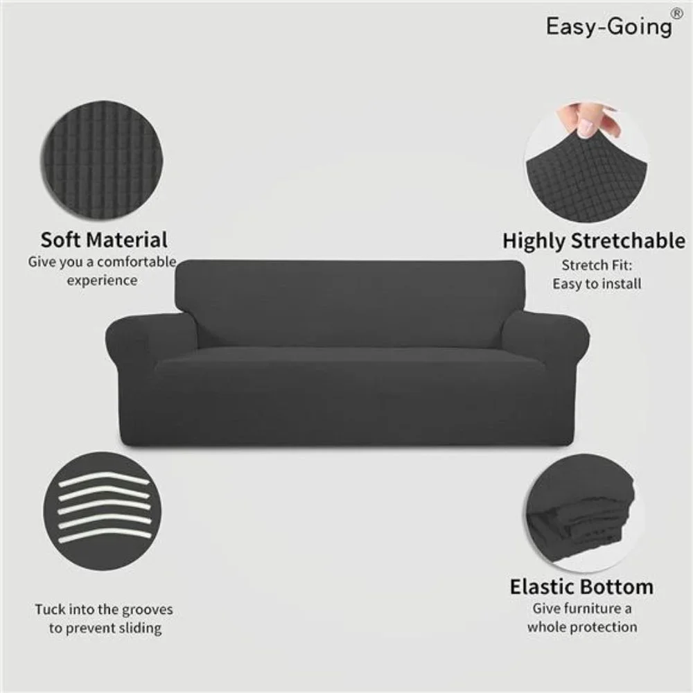 Stretch Sofa Slipcover 1-Piece Sofa Cover Furniture Protector Couch Soft